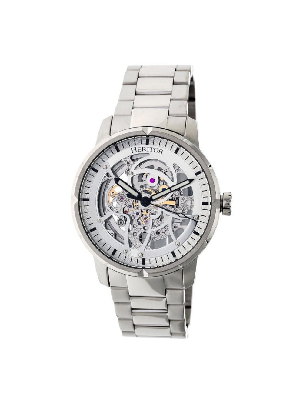 NWT Heritor Ryder Automatic Silver Skeleton Dial Men's Watch
